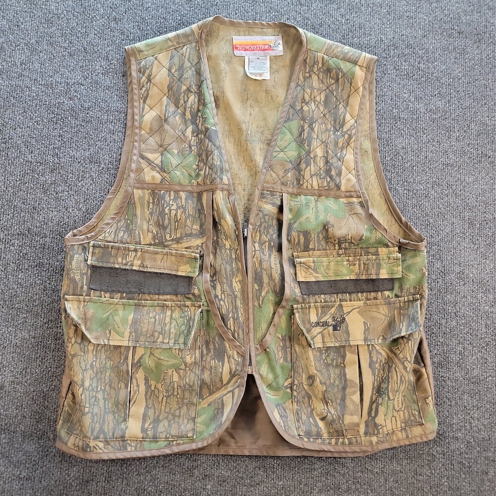 Vintage Winchester Vest Mens Medium Conceal Trebark II Camo Hunting Game Outdoor